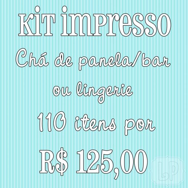Kit Impresso Chá de Panela/Bar/Lingerie